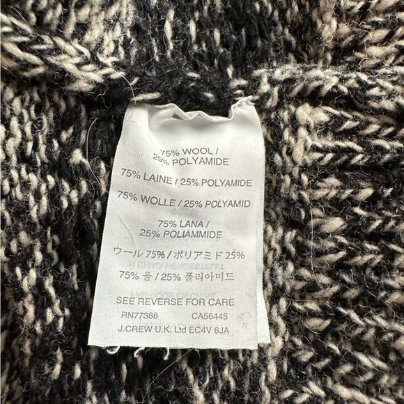 J. Crew Fair Isle Wool Blend Sweater Size Large Grey and Cream - Picture 6 of 7